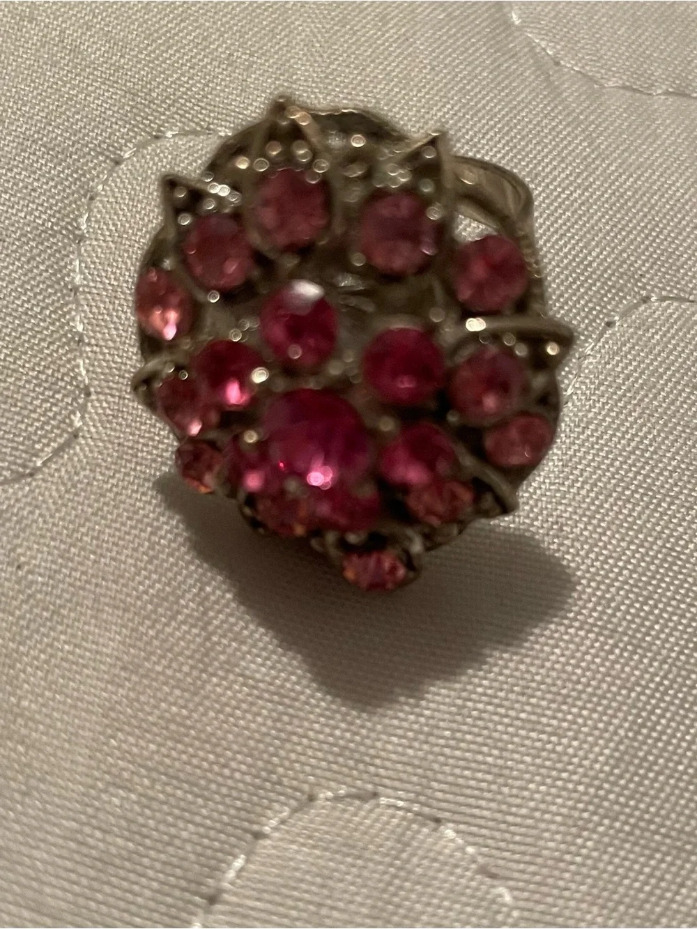 Bright Pink Cluster Cocktail Ring